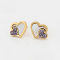 Broche Coeurs en Acier Plaqué Or 14K