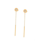 Boucle d'Oreille Longue Acier Doré