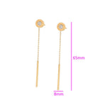 Boucle d'Oreille Longue Acier Doré