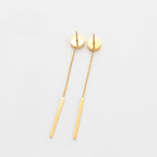 Boucle d'Oreille Longue Acier Doré