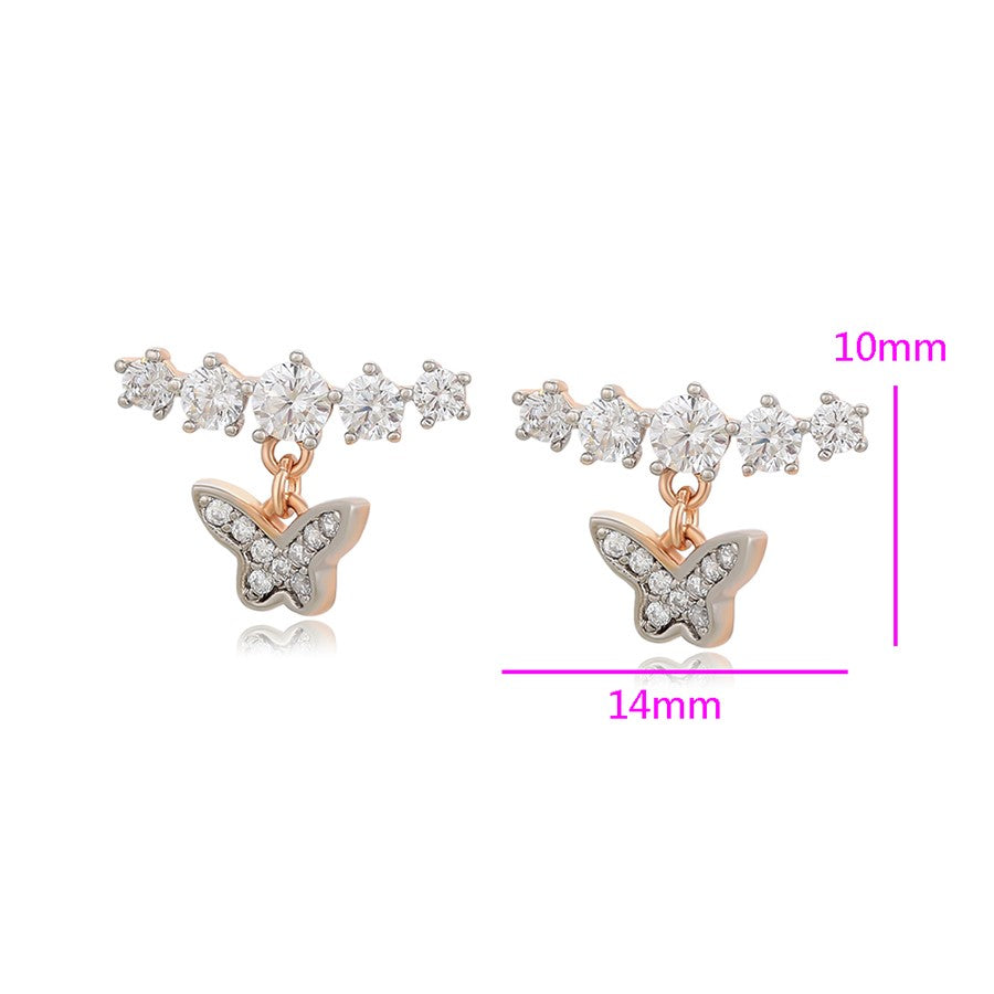 Boucle d'oreille en or laminé 18 carats avec zircons