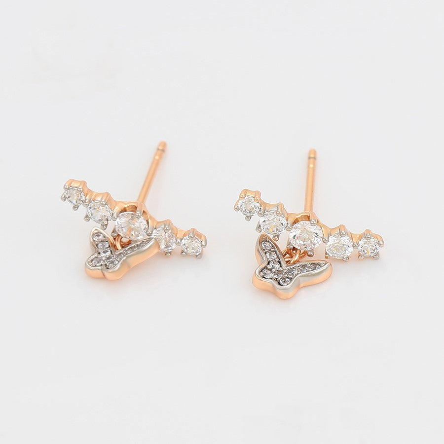 Boucle d'oreille en or laminé 18 carats avec zircons