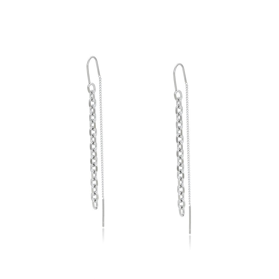 Boucle d'oreille longue en acier