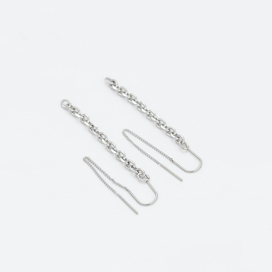 Boucle d'oreille longue en acier