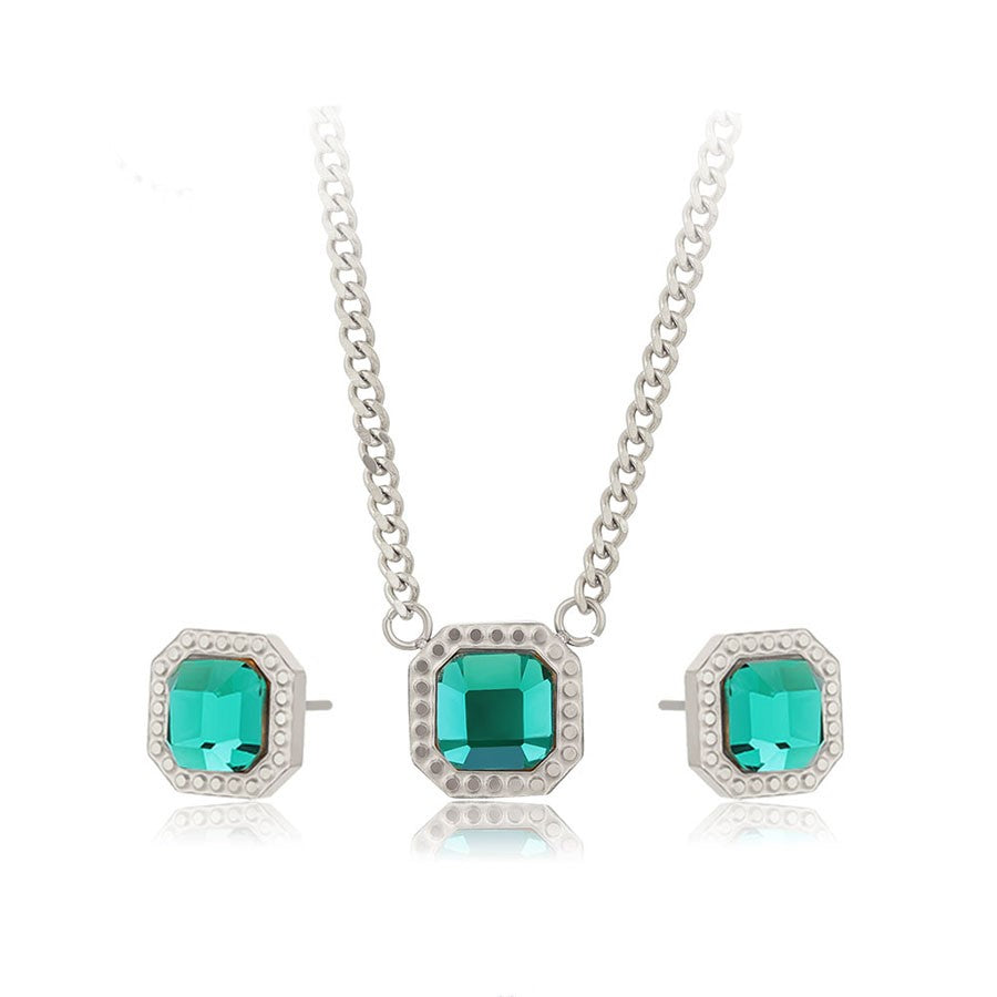 Collar y Aretes Esmeralda