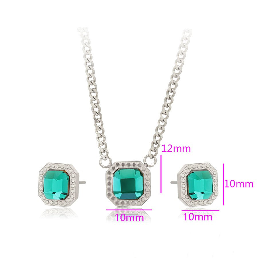 Gargantilla Solitaria Zirconia Esmeralda
