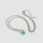 Gargantilla Solitaria Zirconia Esmeralda