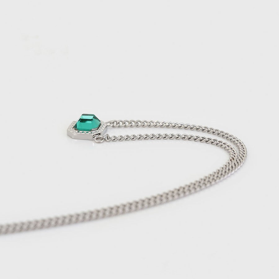 Gargantilla Solitaria Zirconia Esmeralda