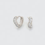 Mini Huggie Con Zirconias Blancas