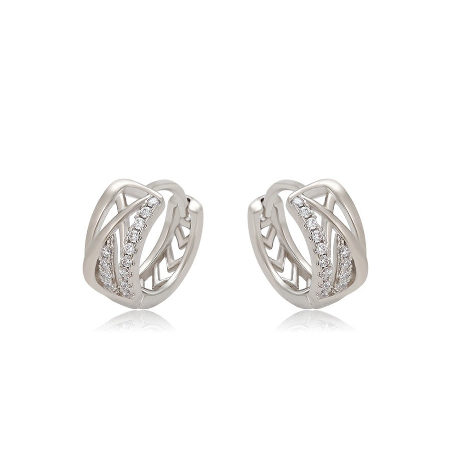Huggie Con Zirconias Blancas