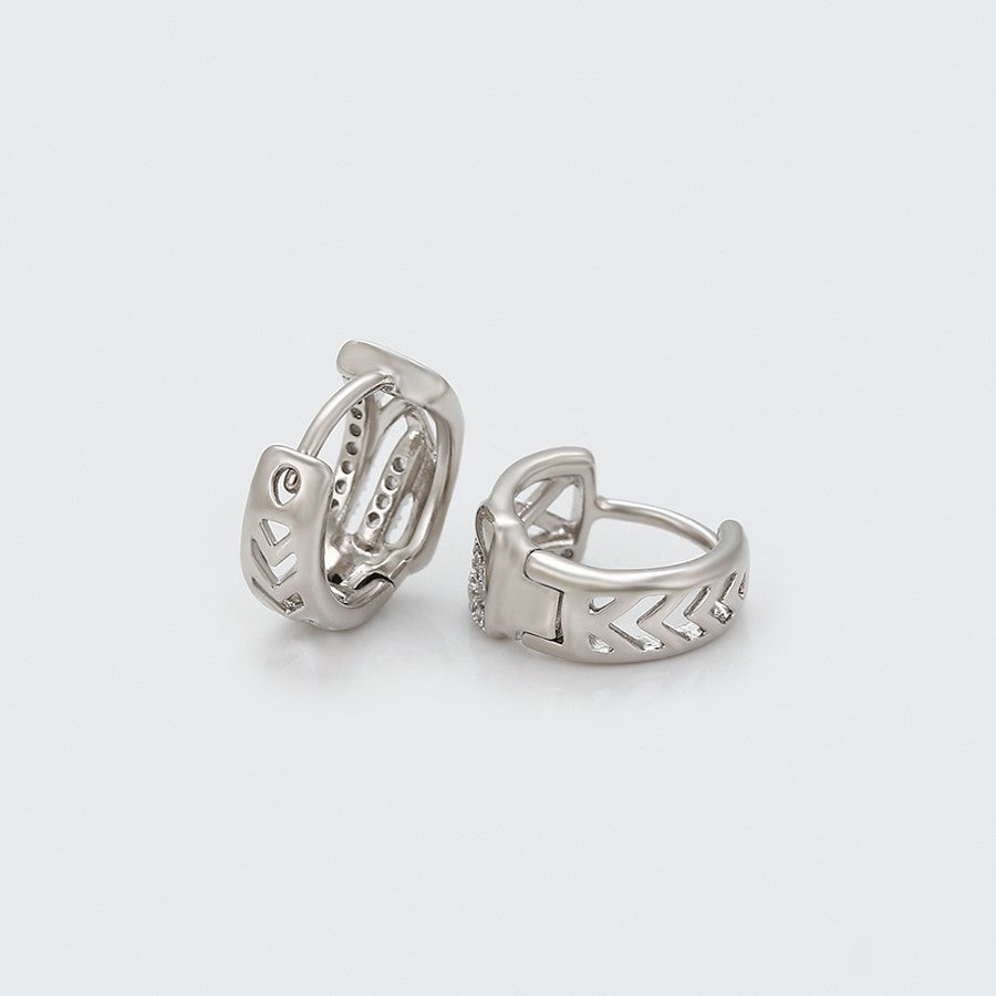 Huggie Con Zirconias Blancas