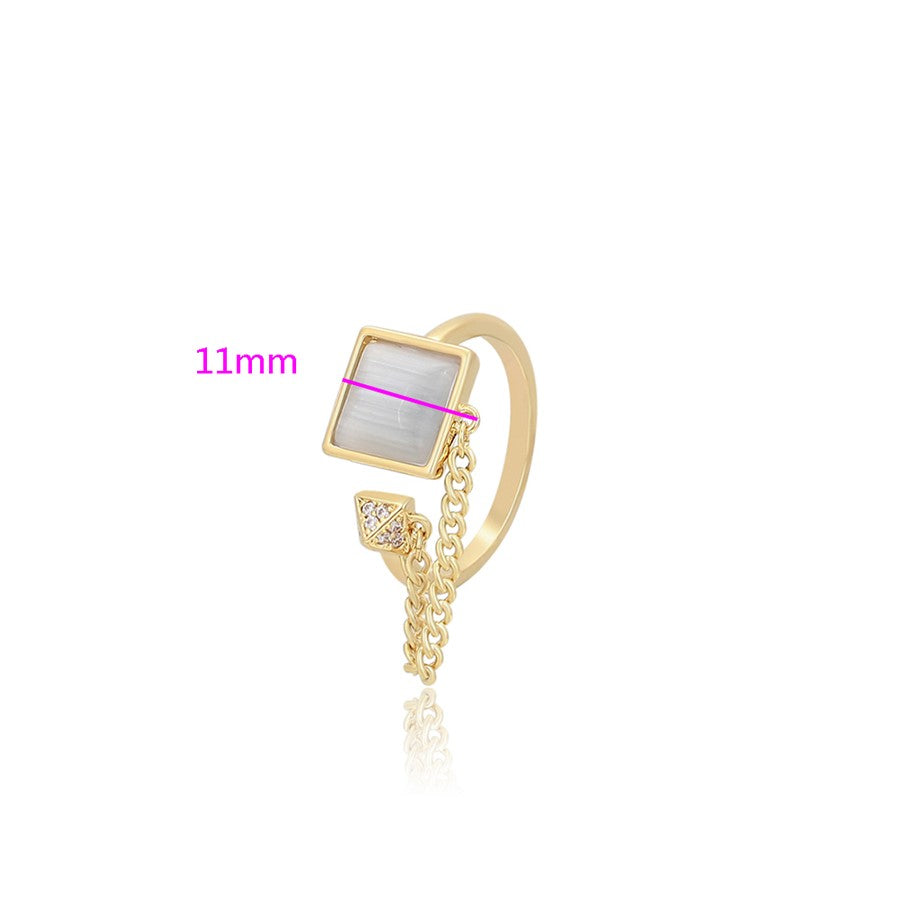 Anillo Cuadro y Cadena