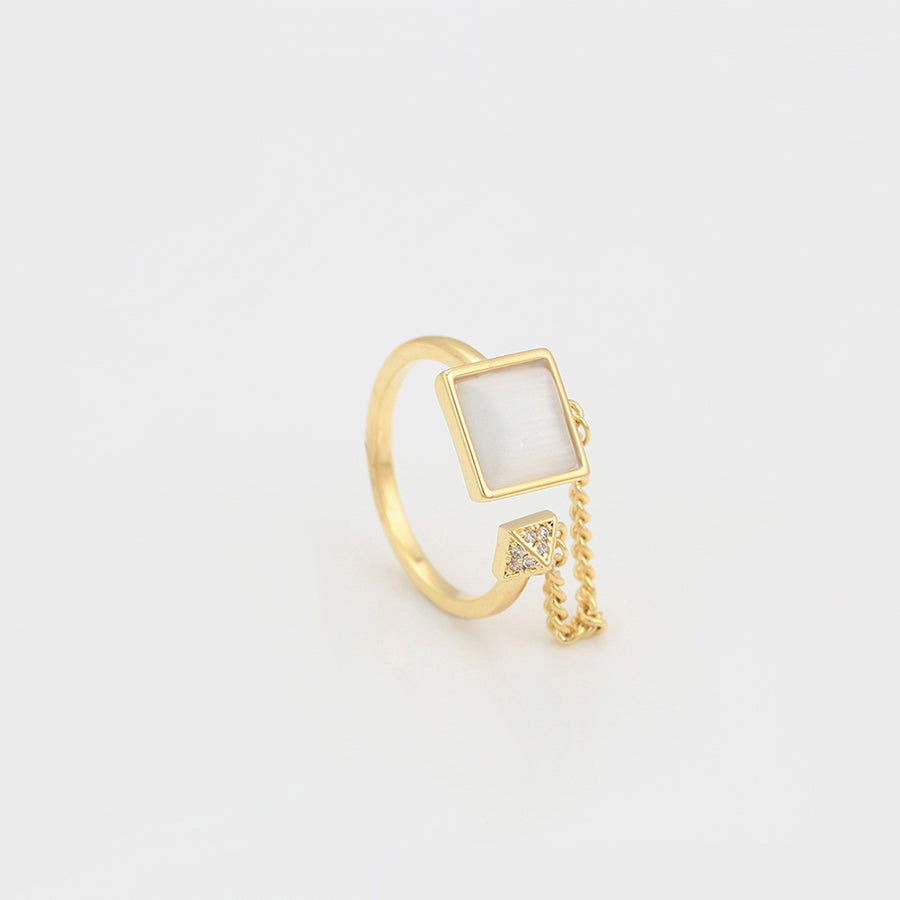 Anillo Cuadro y Cadena