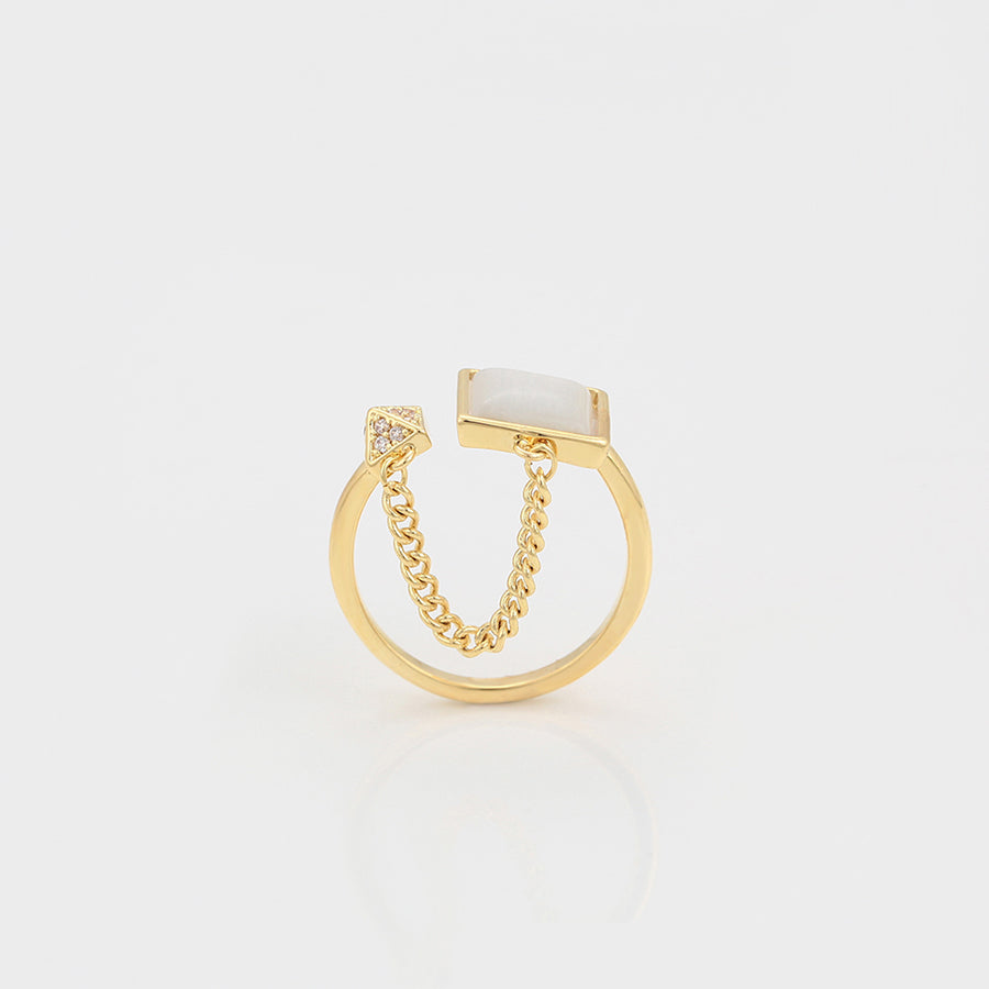 Anillo Cuadro y Cadena