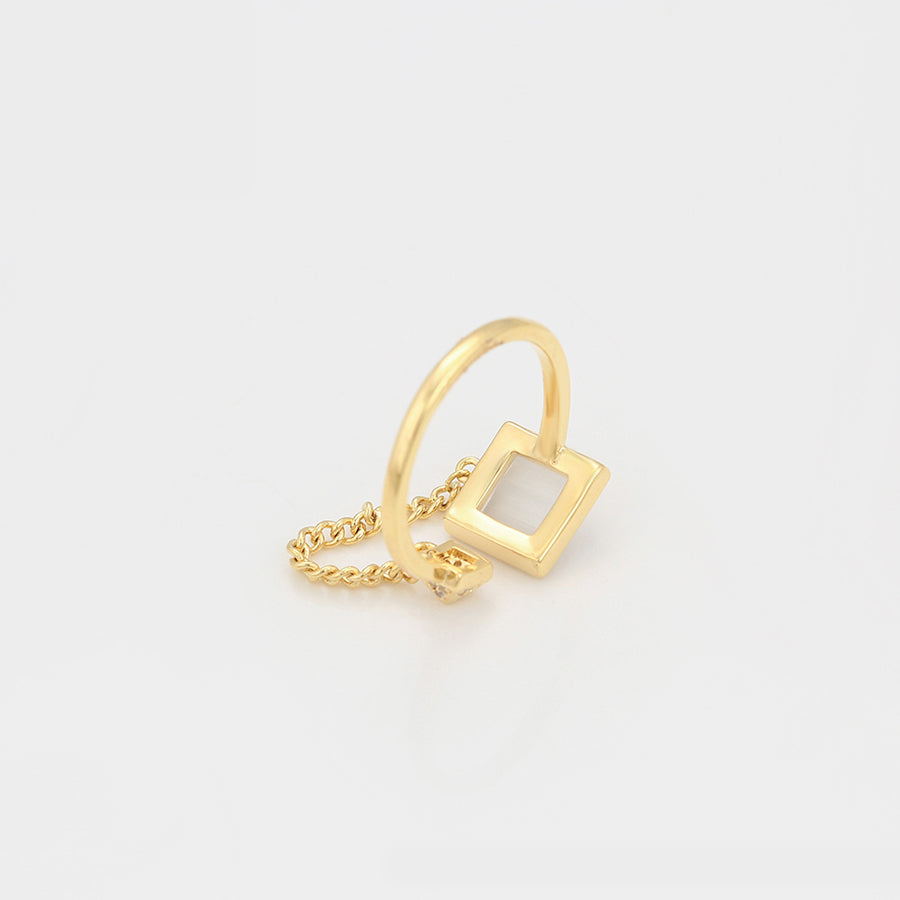 Anillo Cuadro y Cadena