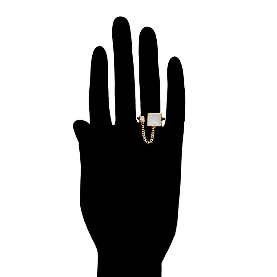 Anillo Cuadro y Cadena