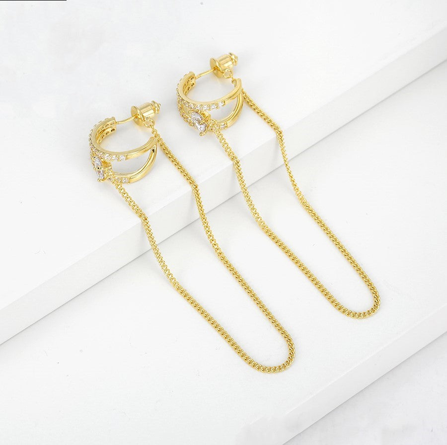 Arete Largo Doble Cadena