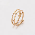 Anillo con Mariposa y Zirconia Incrustadas de Oro Laminado 18K