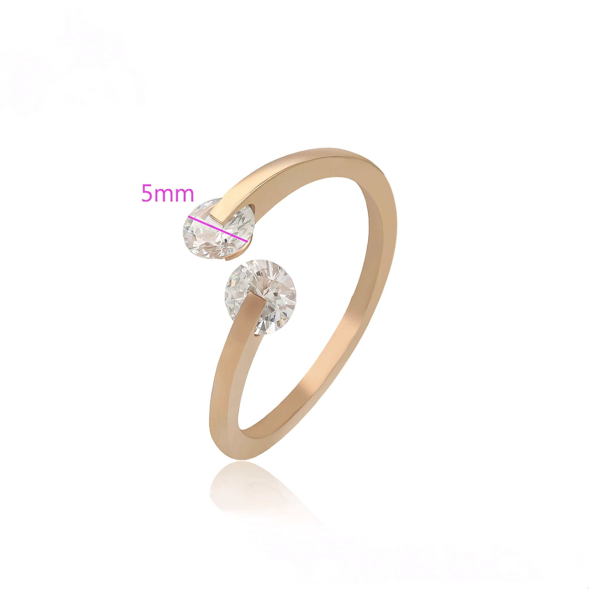Bague Ajustable Acier Rose