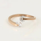 Anillo con Zirconia Acero inoxidable Rosado Elegante y Moderno
