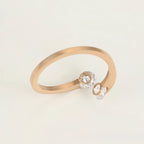 Anillo con Zirconia Acero inoxidable Rosado Elegante y Moderno