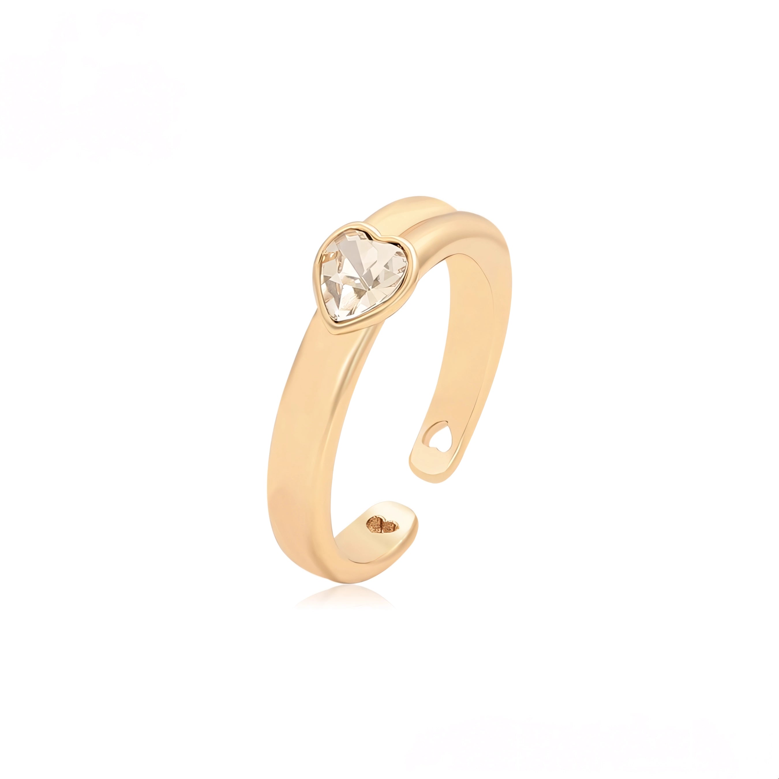 Anillo de Corazon Zirconia de Oro Laminado 18K