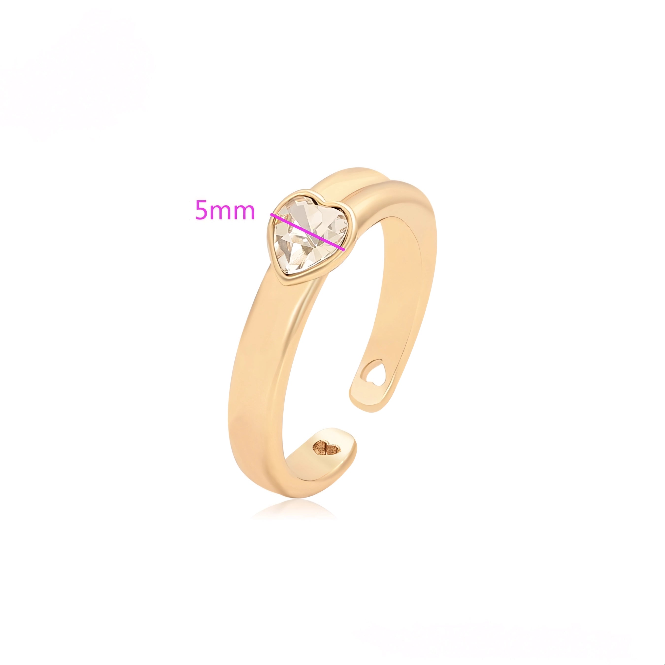 Anillo de Corazon Zirconia de Oro Laminado 18K