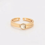 Anillo de Corazon Zirconia de Oro Laminado 18K