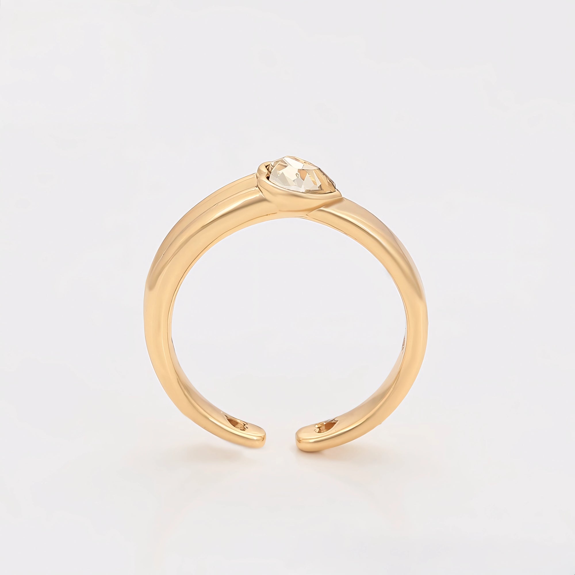 Anillo de Corazon Zirconia de Oro Laminado 18K
