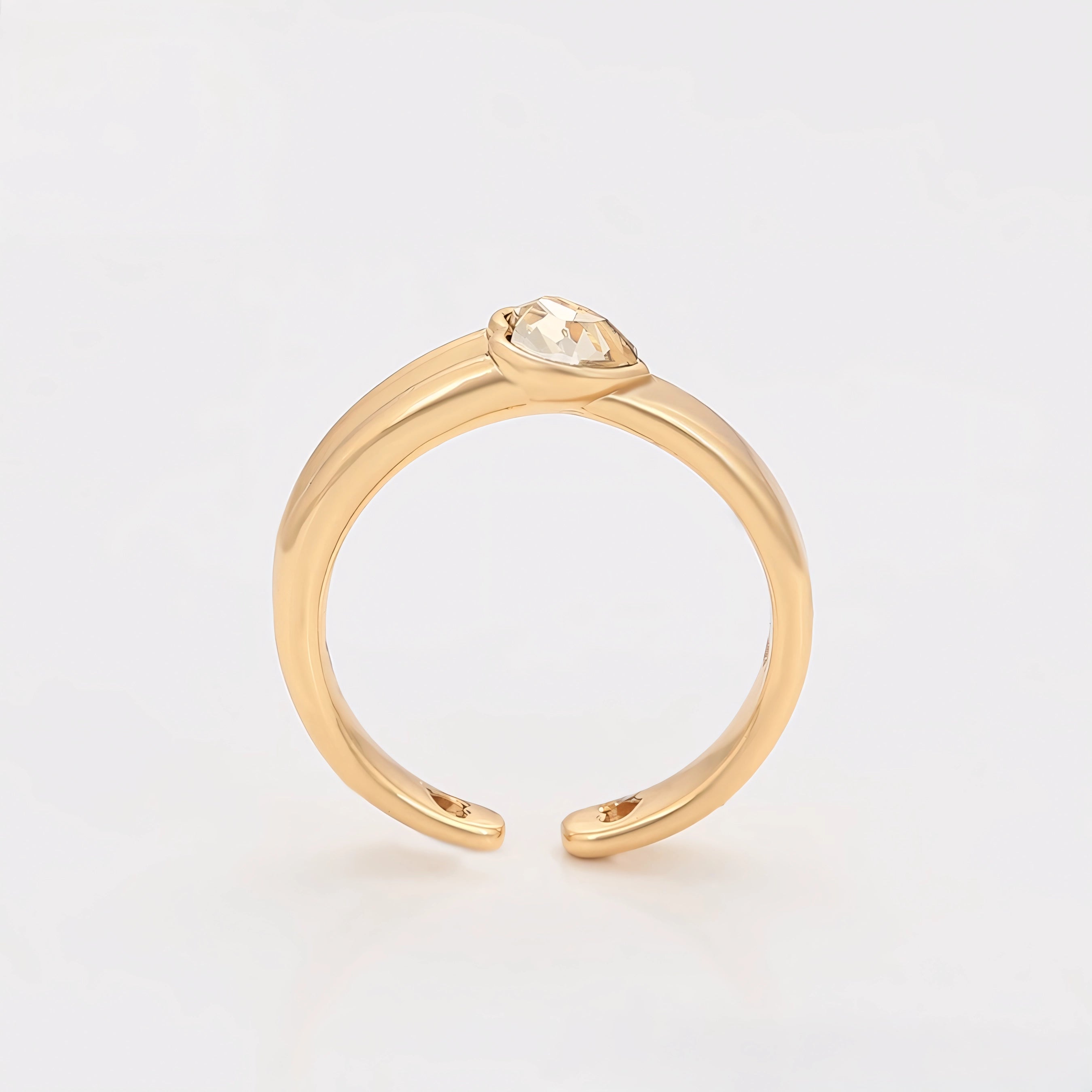 Anillo de Corazon Zirconia de Oro Laminado 18K