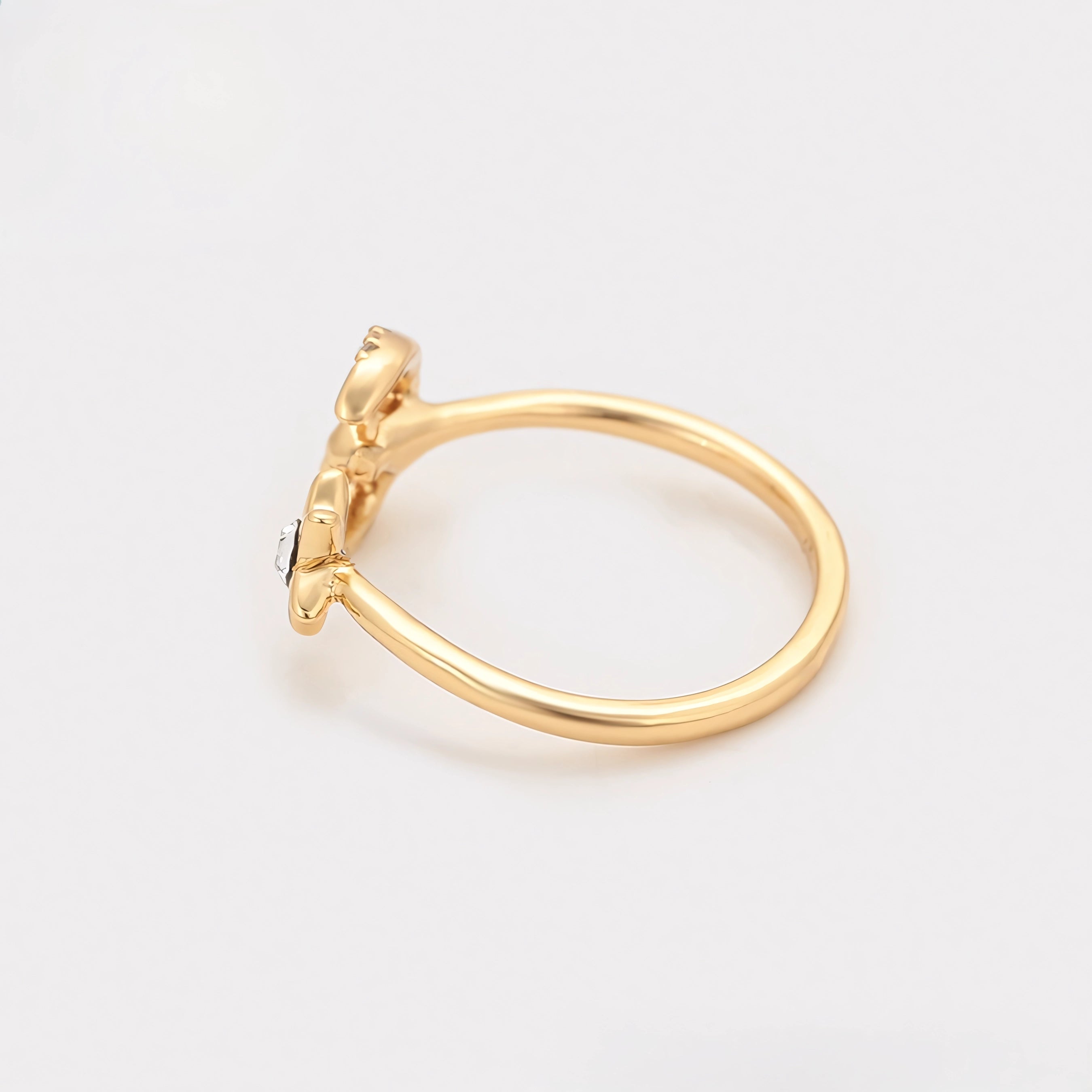 Anillo de Luna y Estella con Zirconia Incrustada Oro Laminado 18K