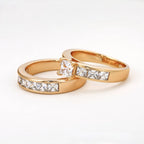 Anillo Doble Oro Laminado 18K con Zirconia Alianza