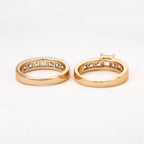 Anillo Doble Oro Laminado 18K con Zirconia Alianza