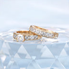 Anillo Doble Oro Laminado 18K con Zirconia Alianza