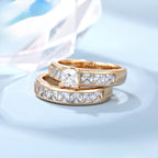 Anillo Doble Oro Laminado 18K con Zirconia Alianza