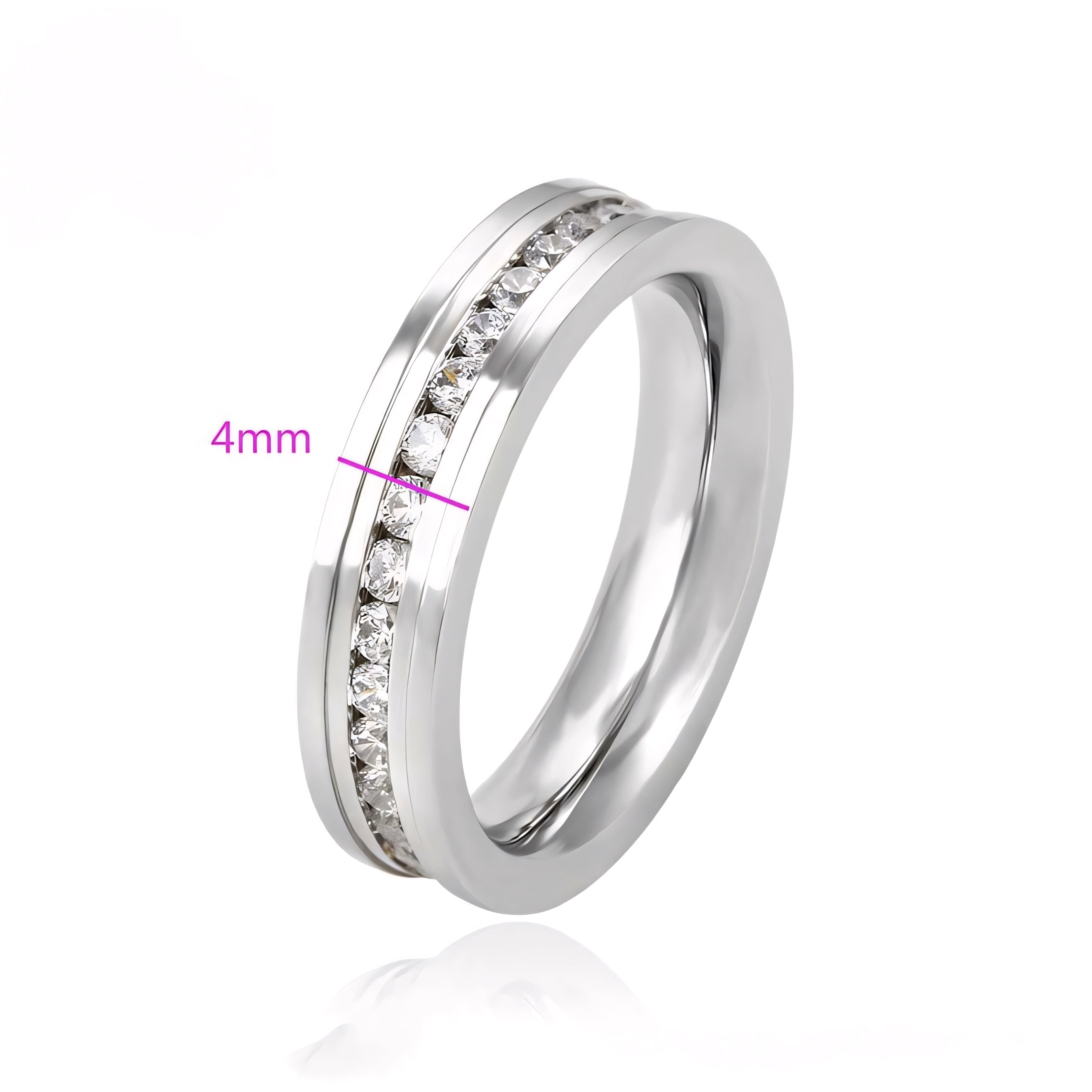 Anillo Elegante con Zirconia de Acero Inoxidable