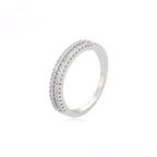 Anillo Elegante con Zirconia Chapado en Platino