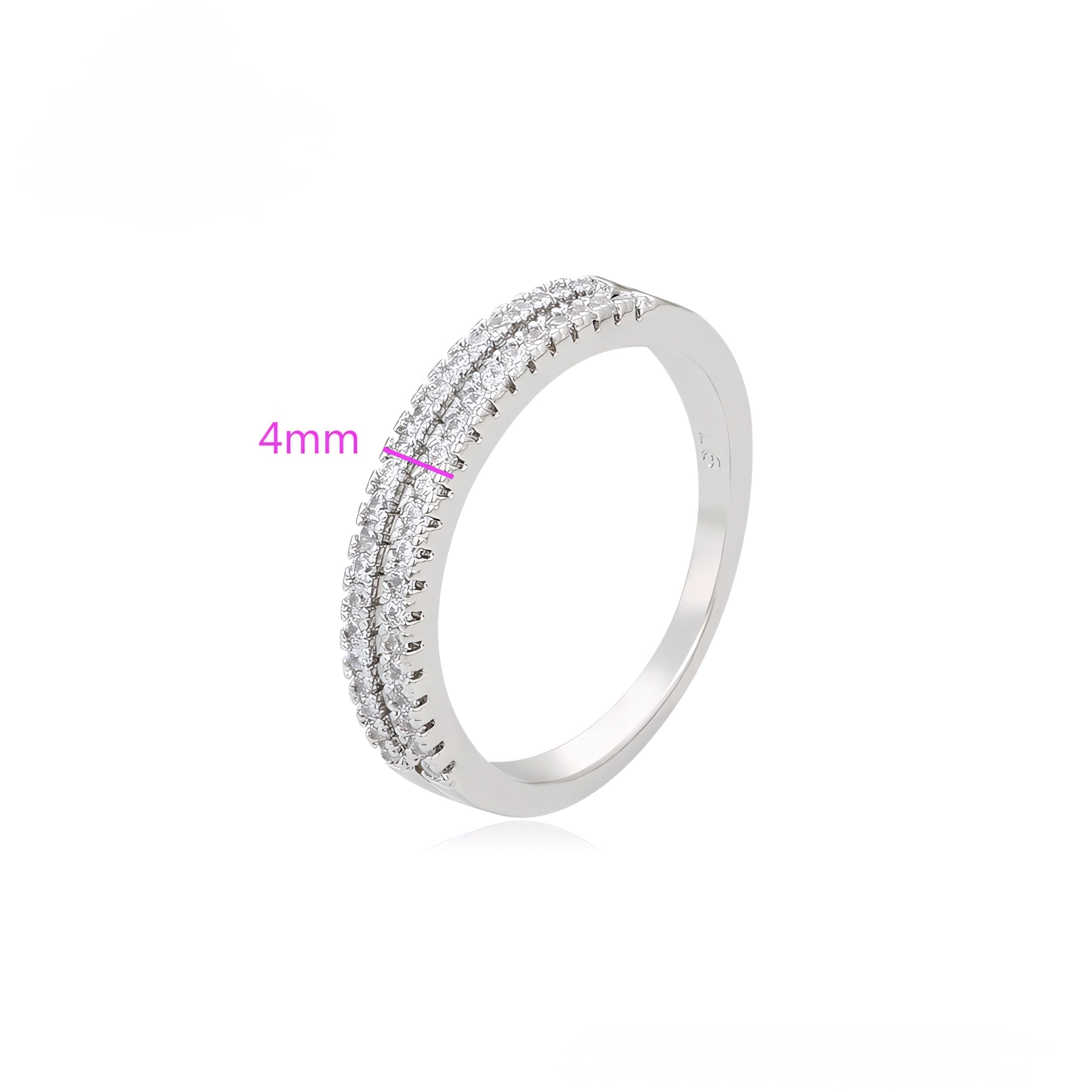 Anillo Elegante con Zirconia Chapado en Platino