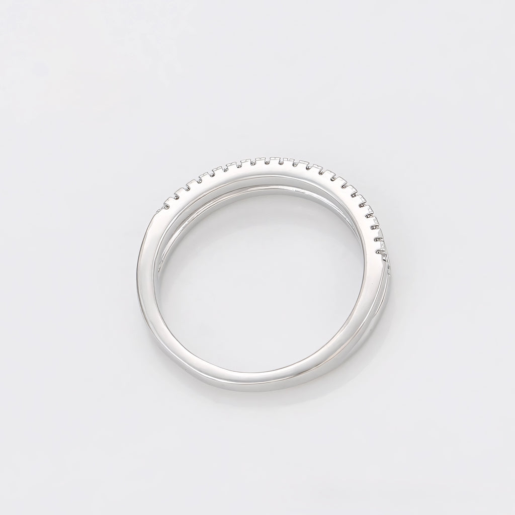 Anillo Elegante con Zirconia Chapado en Platino