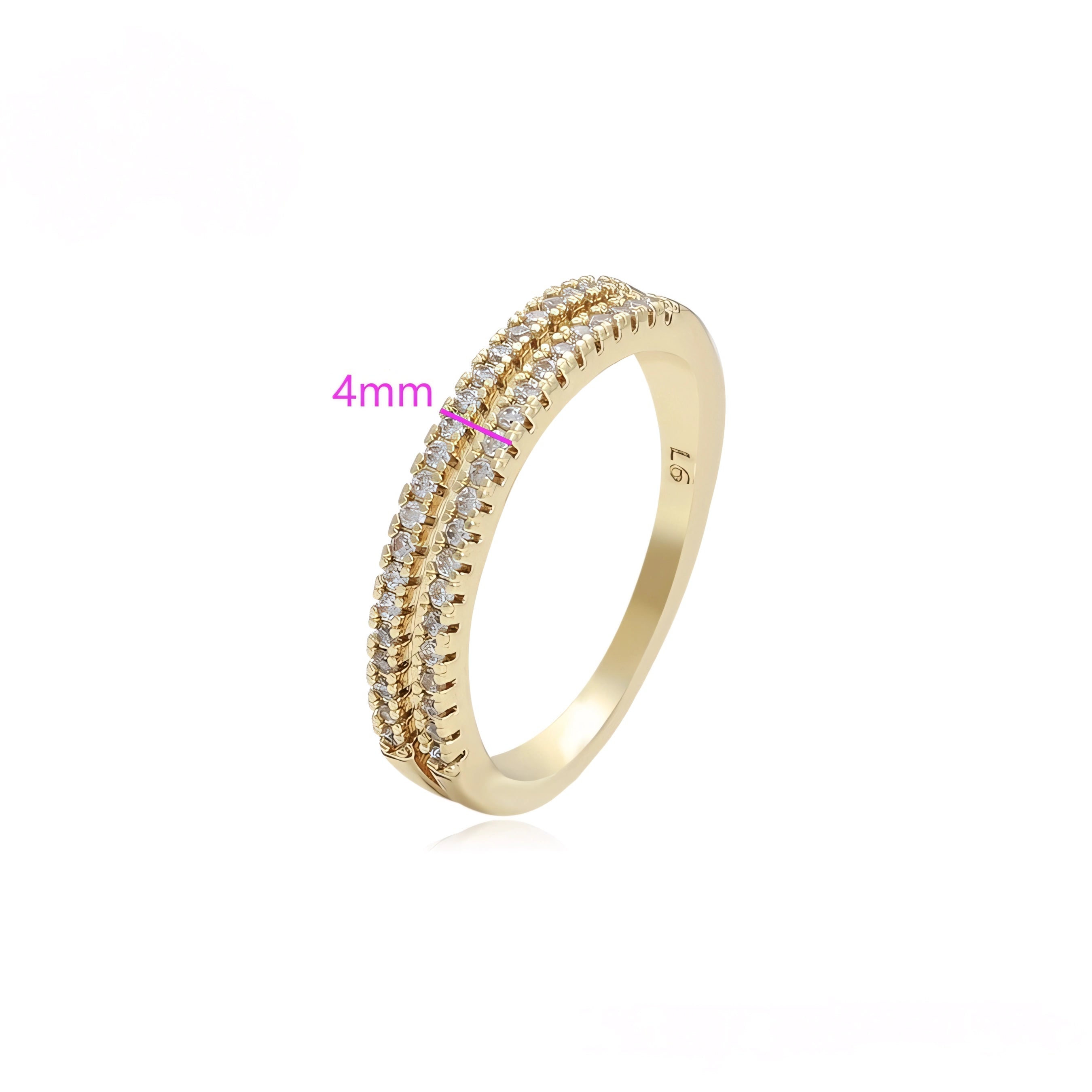 Anillo Elegante con Zirconia de Oro Laminado 14K