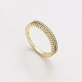 Anillo Elegante con Zirconia de Oro Laminado 14K