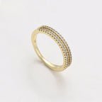 Anillo Elegante con Zirconia de Oro Laminado 14K