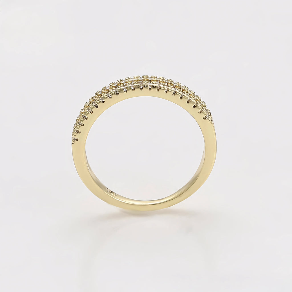 Anillo Elegante con Zirconia de Oro Laminado 14K