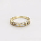 Anillo Elegante con Zirconia de Oro Laminado 14K
