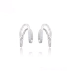 Arete con Cadena Plateada Chapado en Platino
