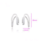 Arete con Cadena Plateada Chapado en Platino