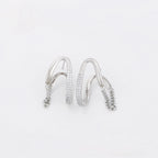 Arete con Cadena Plateada Chapado en Platino