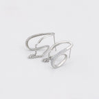 Arete con Cadena Plateada Chapado en Platino