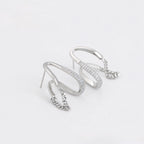 Arete con Cadena Plateada Chapado en Platino
