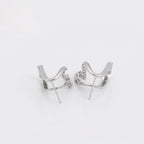 Arete con Cadena Plateada Chapado en Platino